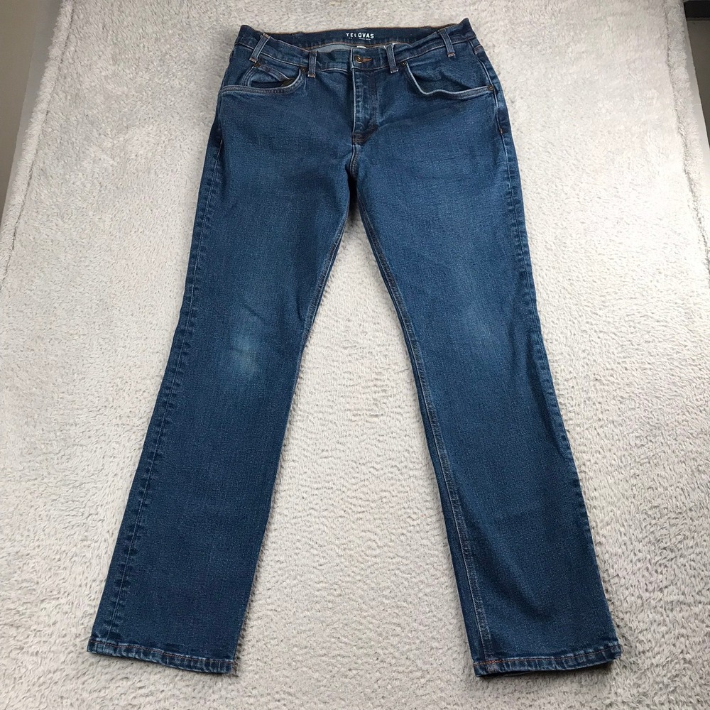 Tecovas Rugged Relaxed Jeans Mens 36 (35x31) Blue Denim Western Straight Leg